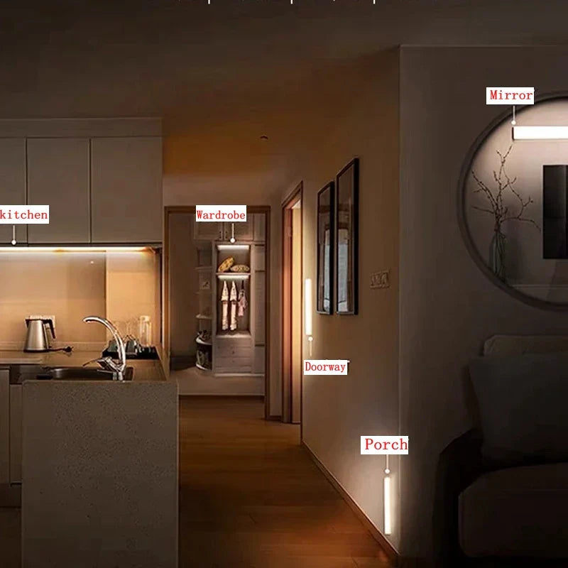 Bewegingssensor LED Nachtlampje 50cm Draadloos Dimbaar Batterij Verlichting Gang Kast Trap Warm Wit Koel Wit | Sansoti