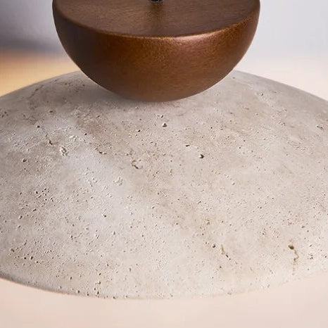 Hanglamp Travertin Hout Glas Ø25cm Dimbaar Verstelbaar Snoer Eettafel Woonkamer Sfeerverlichting Modern | Sansoti