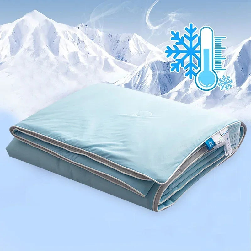 Couverture Rafraîchissante Soie de Glace Réversible 150x200cm 200x230cm Été Couverture Fraîche Légère Respirante Chambre Régulatrice de Chaleur Couette | Restfield