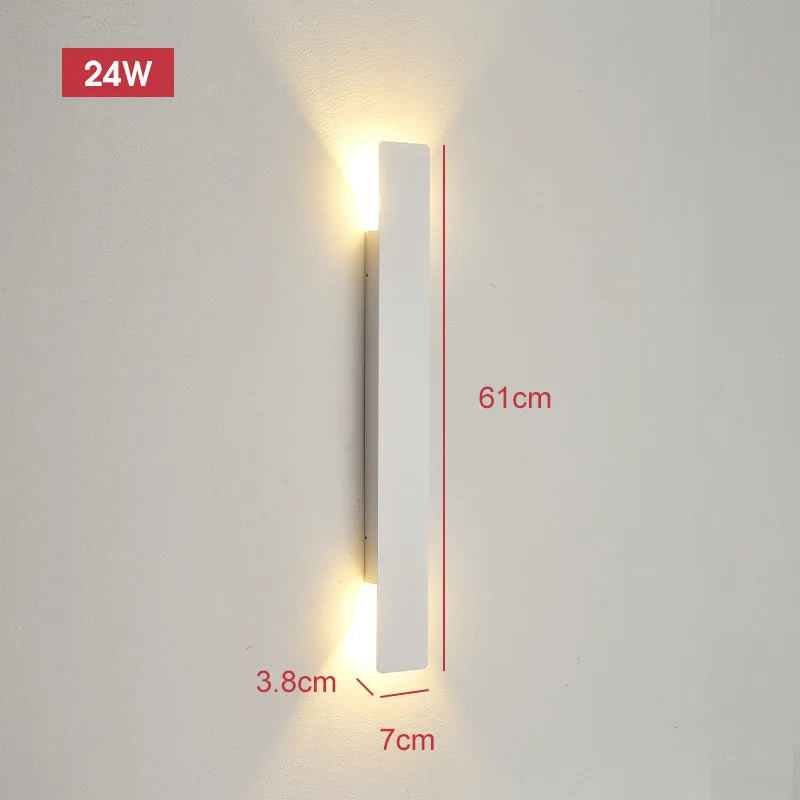 Aluminium-Außenwandleuchte mit LED, 18 W, schwarz, wasserdicht, IP65, moderne Beleuchtung für Terrasse, Garten und Balkon | Sansoti