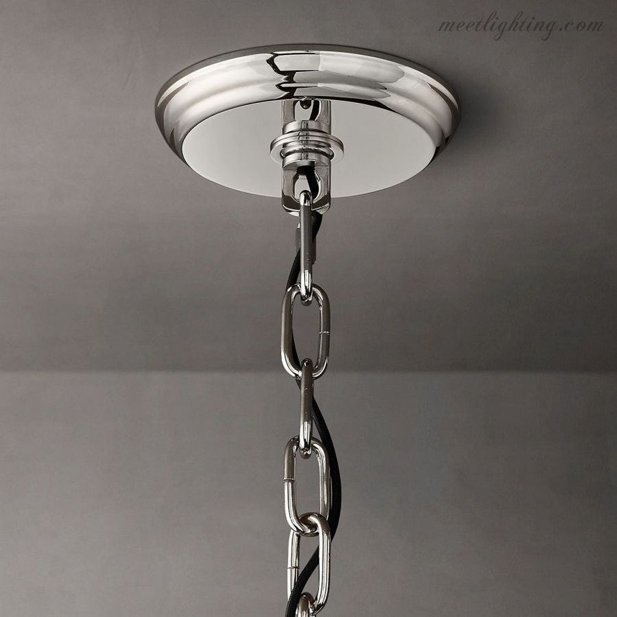 Lustre rond en cristal à plusieurs niveaux, verre et acier, 56-152 cm, éclairage luxueux pour salle à manger, foyer et salon | Sansoti