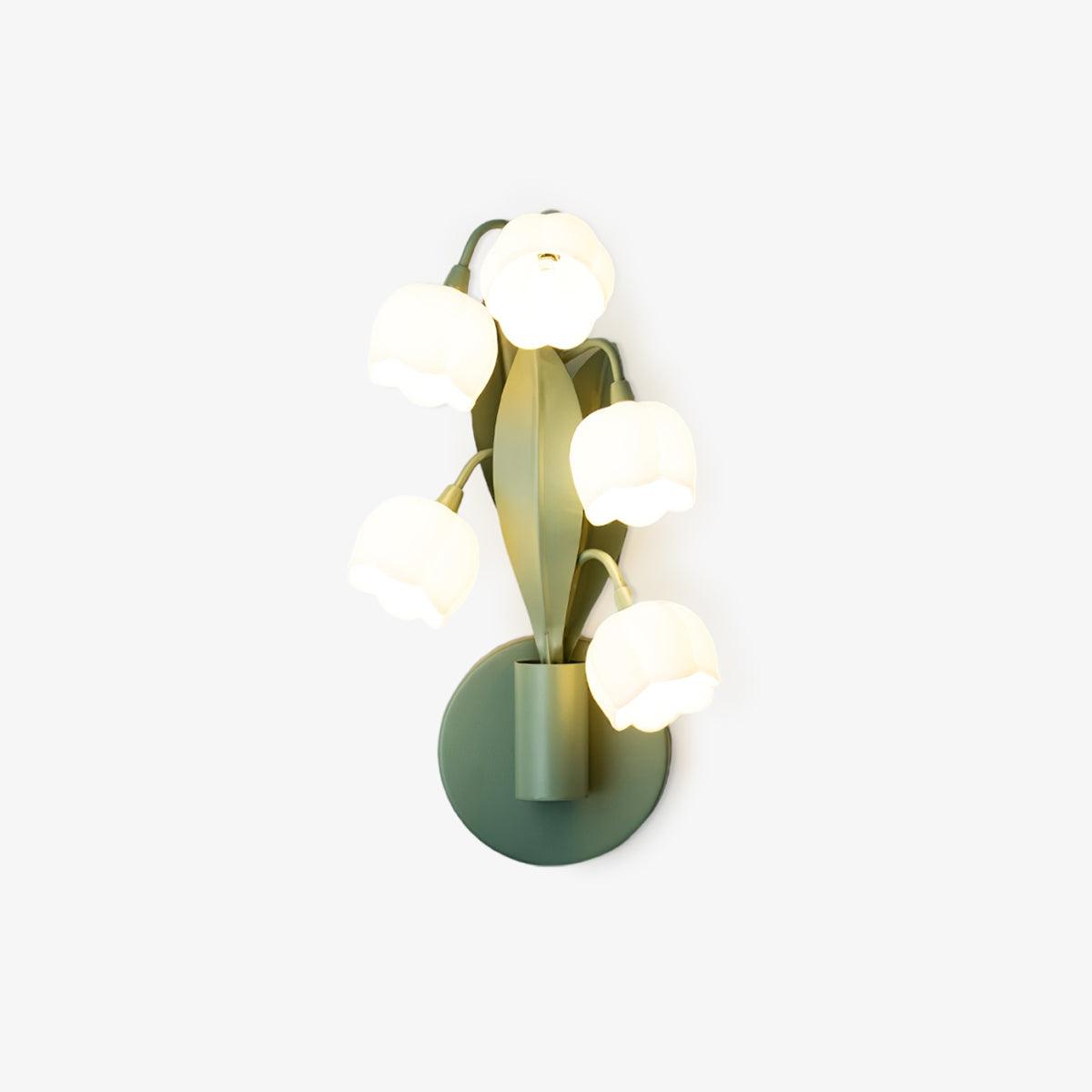 Botanical Wall Lamp Orchid Green Leaf Pattern Bedroom Hallway LED G4 Fitting Natural Ambient Lighting | Sansoti