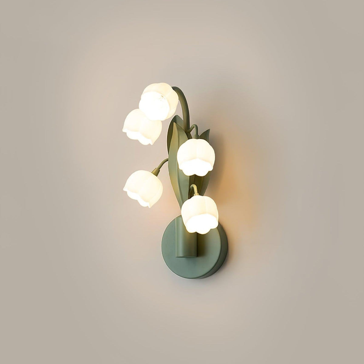 Botanical Wall Lamp Orchid Green Leaf Pattern Bedroom Hallway LED G4 Fitting Natural Ambient Lighting | Sansoti