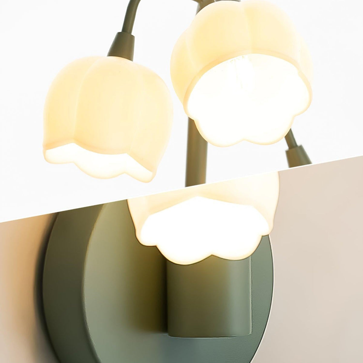 Botanical Wall Lamp Orchid Green Leaf Pattern Bedroom Hallway LED G4 Fitting Natural Ambient Lighting | Sansoti