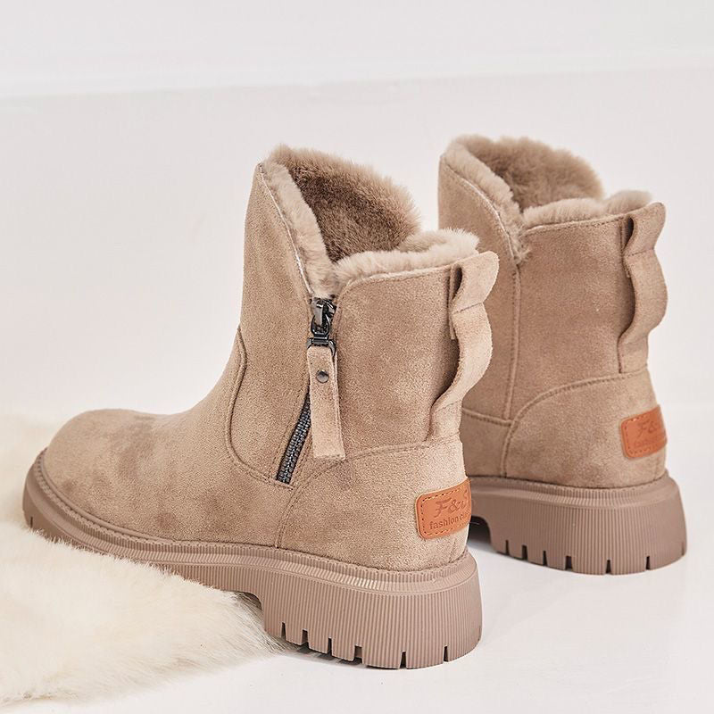 Dameslaarzen Suède Bontvoering Winterlaarzen Warm Comfortabel Elegante Winterschoenen Gevoerd Winter Dames | Sansoti