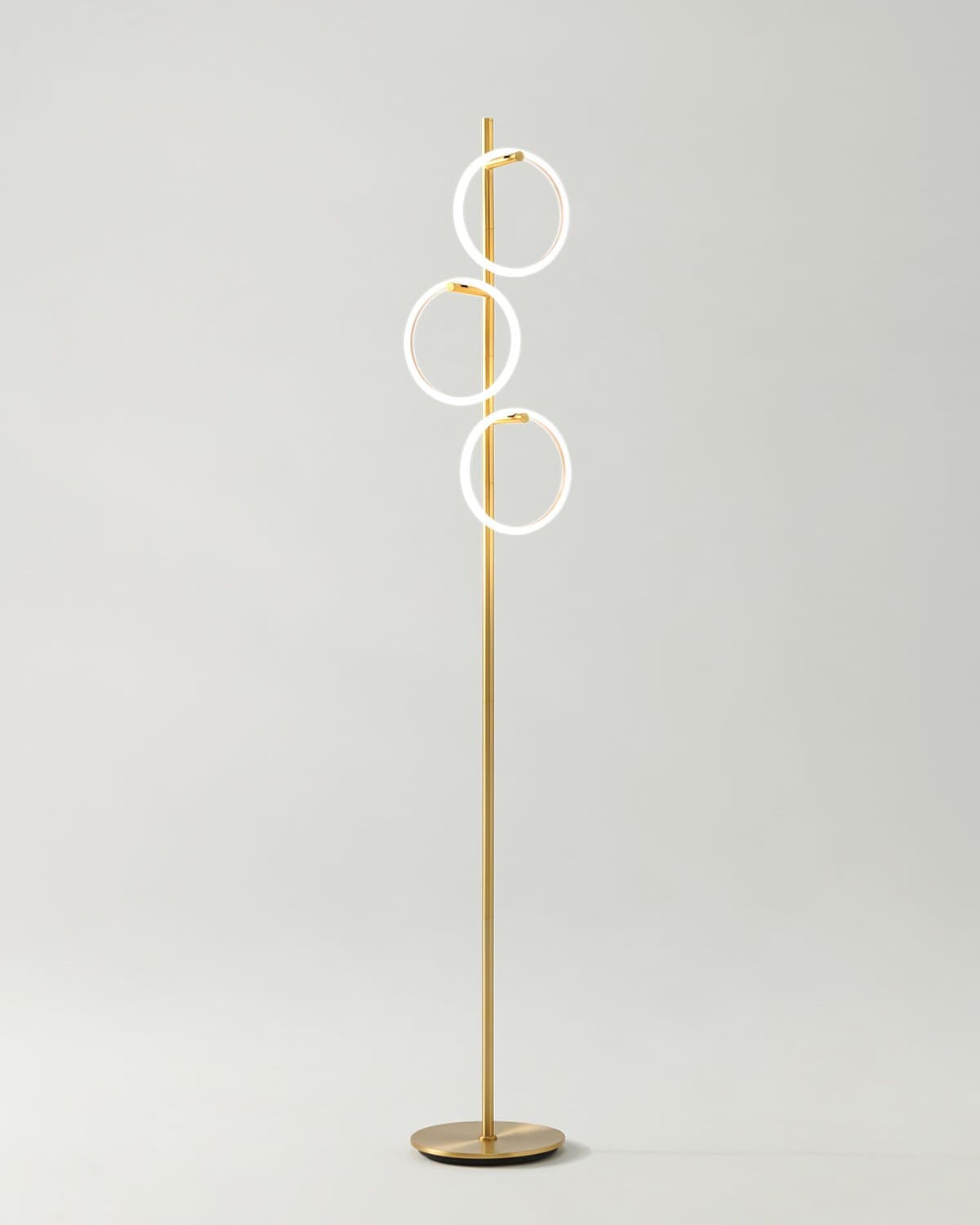 Vloerlamp Ring LED Dimbaar Goud Metaal 3 Lichtkringen Modern | Sansoti
