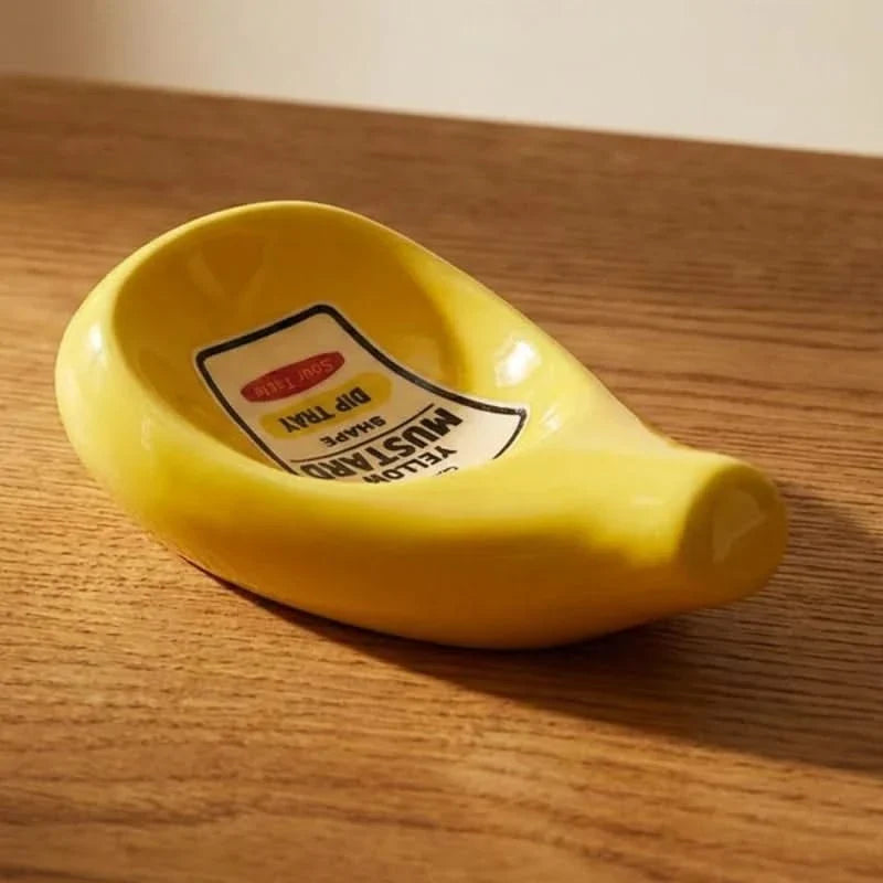 Keramische Dippschälchen in Soßenflaschenform für Ketchup, Senf, Mayo und Wasabi, Tafelgeschirr, Servierschalen, Tisch | Sansoti