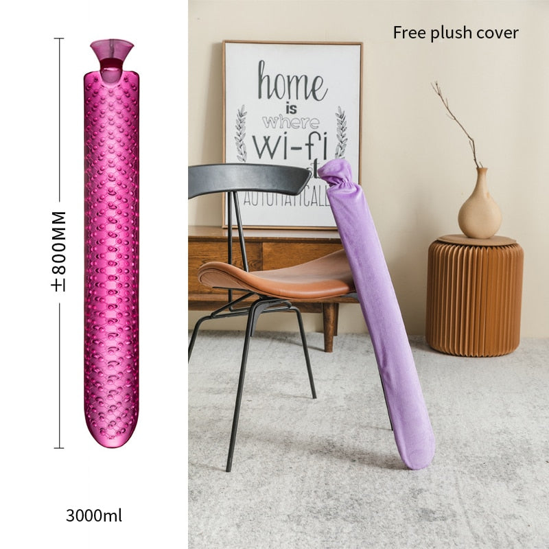 Long Hot Water Bottle with Soft Insulating Cover for Extra Warmth and Comfort While Sleeping and Relaxing | Sansoti