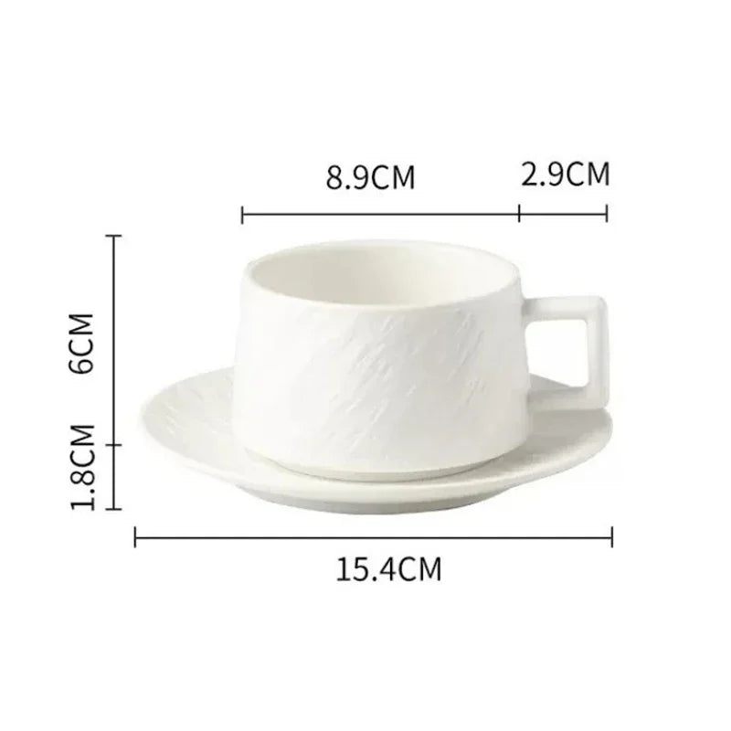 Keramische Koffiemok met Schotel – Scandinavisch Servies voor Koffie en Thee | Sansoti