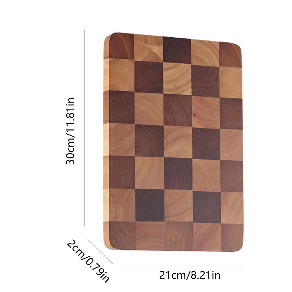 Planche à découper en bois à motif damier, bois massif, robuste, planches épaisses, antidérapante, planche de cuisine professionnelle | Sansoti