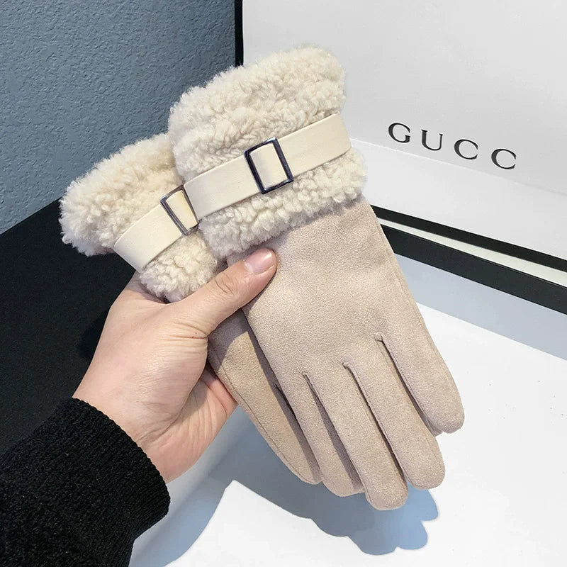 Fleece Dameshandschoenen Touchscreen Winter Winddicht Warm Sporthandschoenen voor Buitenactiviteiten Fietsen | Sansoti