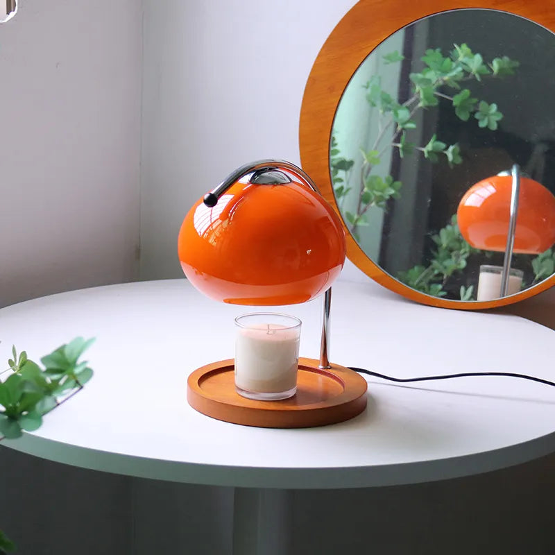 Glass Candle Lamp with Dimming Function, Table Lamp, Fragrance Diffuser, Retro Design, Ambient Lighting for Living Room and Bedroom | Sansoti