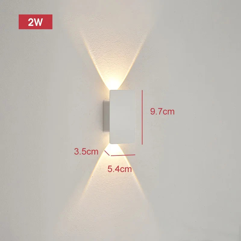 Aluminium-Außenwandleuchte mit LED, 18 W, schwarz, wasserdicht, IP65, moderne Beleuchtung für Terrasse, Garten und Balkon | Sansoti
