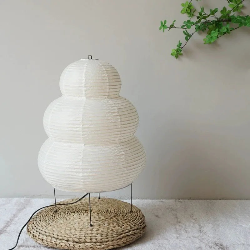 Japanische Stehleuchte 60cm, Papier und Metall, E27, dimmbares warmes Stimmungslicht für Wohnzimmer und Schlafzimmer, moderne Stehlampe | Sansoti