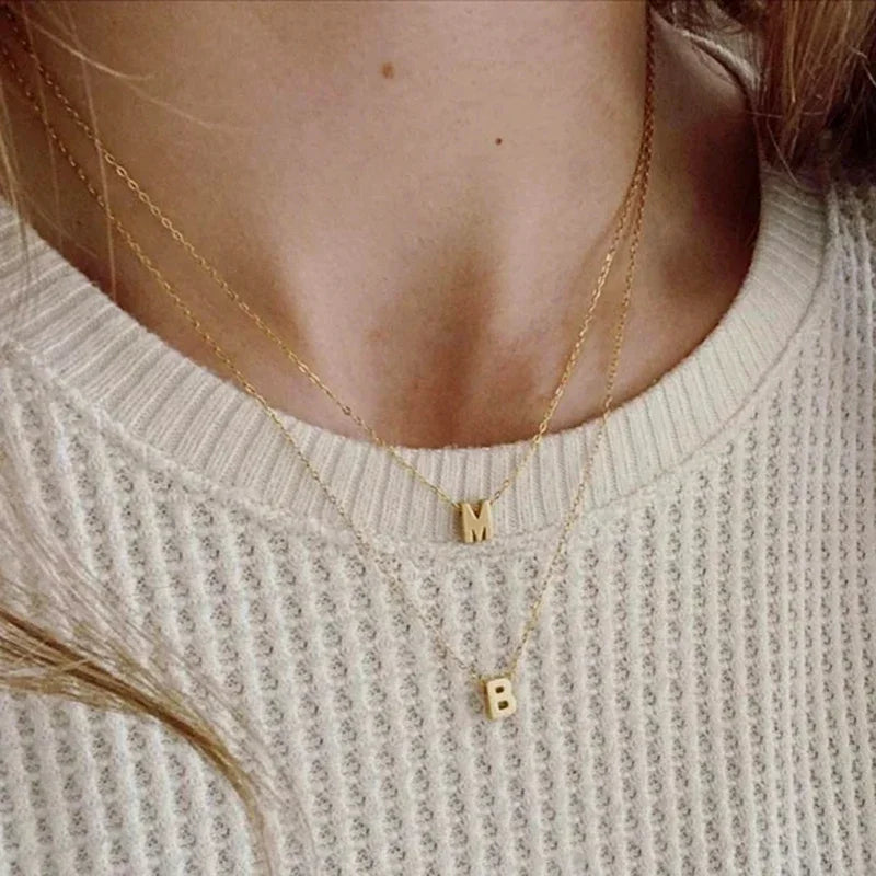 Minimalistische Initiaal Ketting met Letter Hanger RVS Verstelbaar Goud Zilver Dames Sieraad Elegante Ketting | Sansoti
