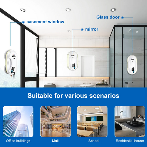 Automatic Window Cleaning Robot with Spray Function and Safety Sensors for Windows Mirrors and Tiles | Sansoti