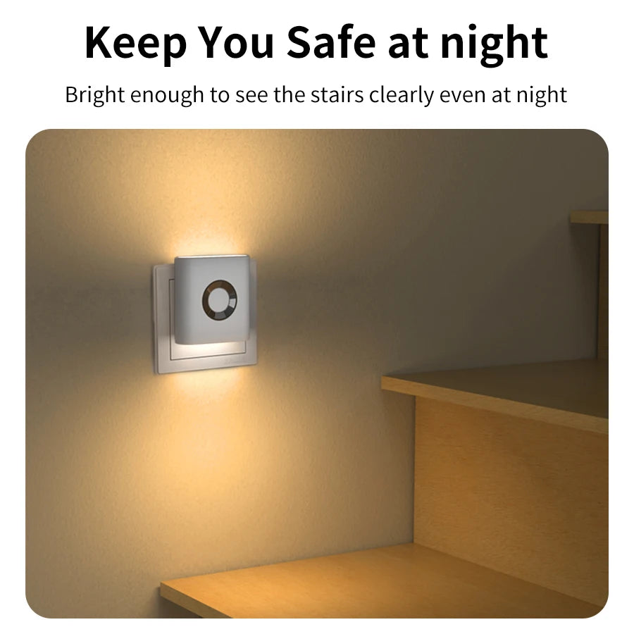 LED Wandlamp Stopcontact Bewegingssensor 5.8G Radar Warm Wit Slaapkamer Gang Toilet Nachtlamp Automatisch Sensor Nachtlicht Plug-in | Sansoti