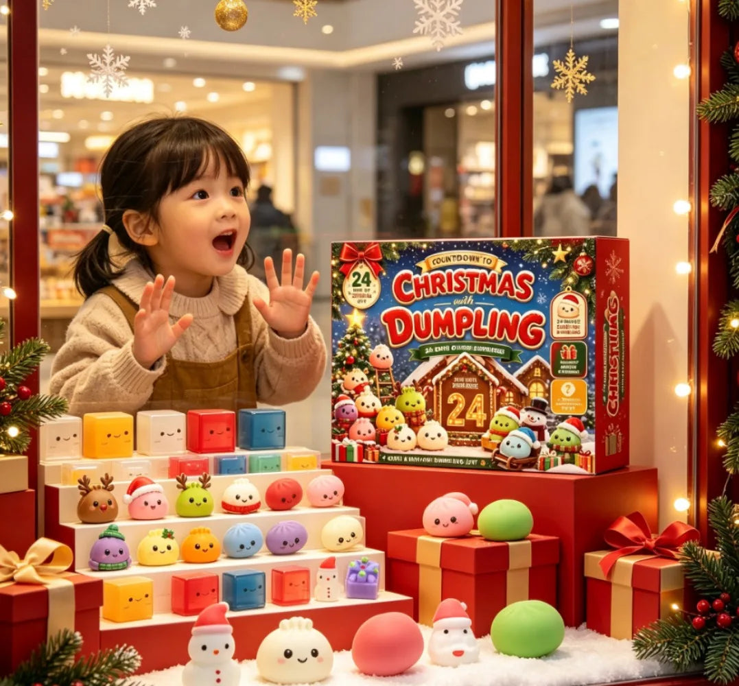Calendrier de l’Avent de Noël de 24 jours avec petits pains en peluche, boîte surprise, décoration de bureau, compte à rebours des fêtes et coffret cadeau | Sansoti