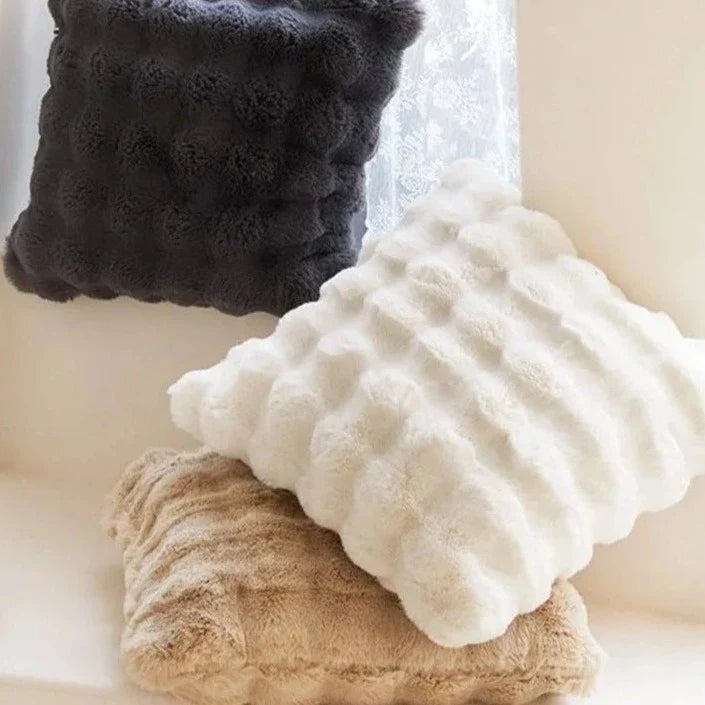 Zachte Imitatiebont Kussenhoes voor Bank en Bed – Luxe Pluche Sierkussen – Warm en Decoratief | Sansoti