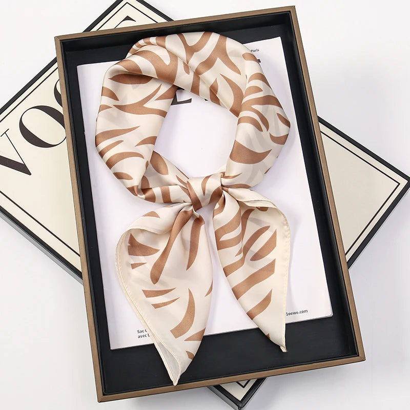 Square Satin Scarf 70x70 cm Women's Headband Neck Scarf Hijab Headband Soft Polyester Elegant Stylish | Sansoti
