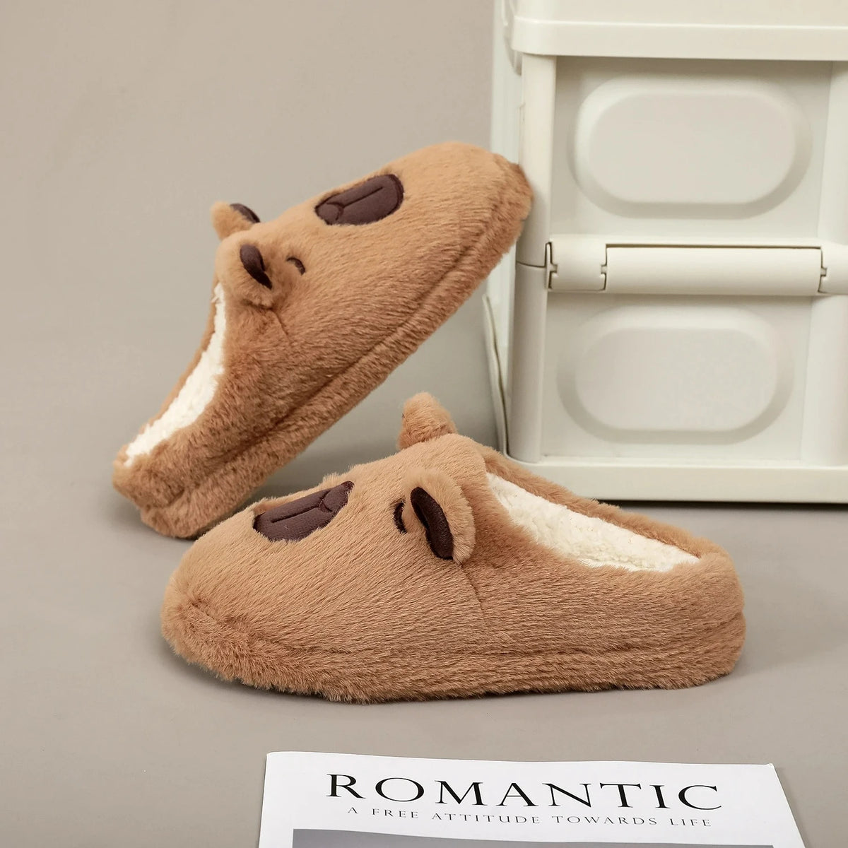 Warm Plush House Slippers Capybara Design Unisex Indoor Slippers Lightweight Comfortable Non-Slip Winter | Sansoti