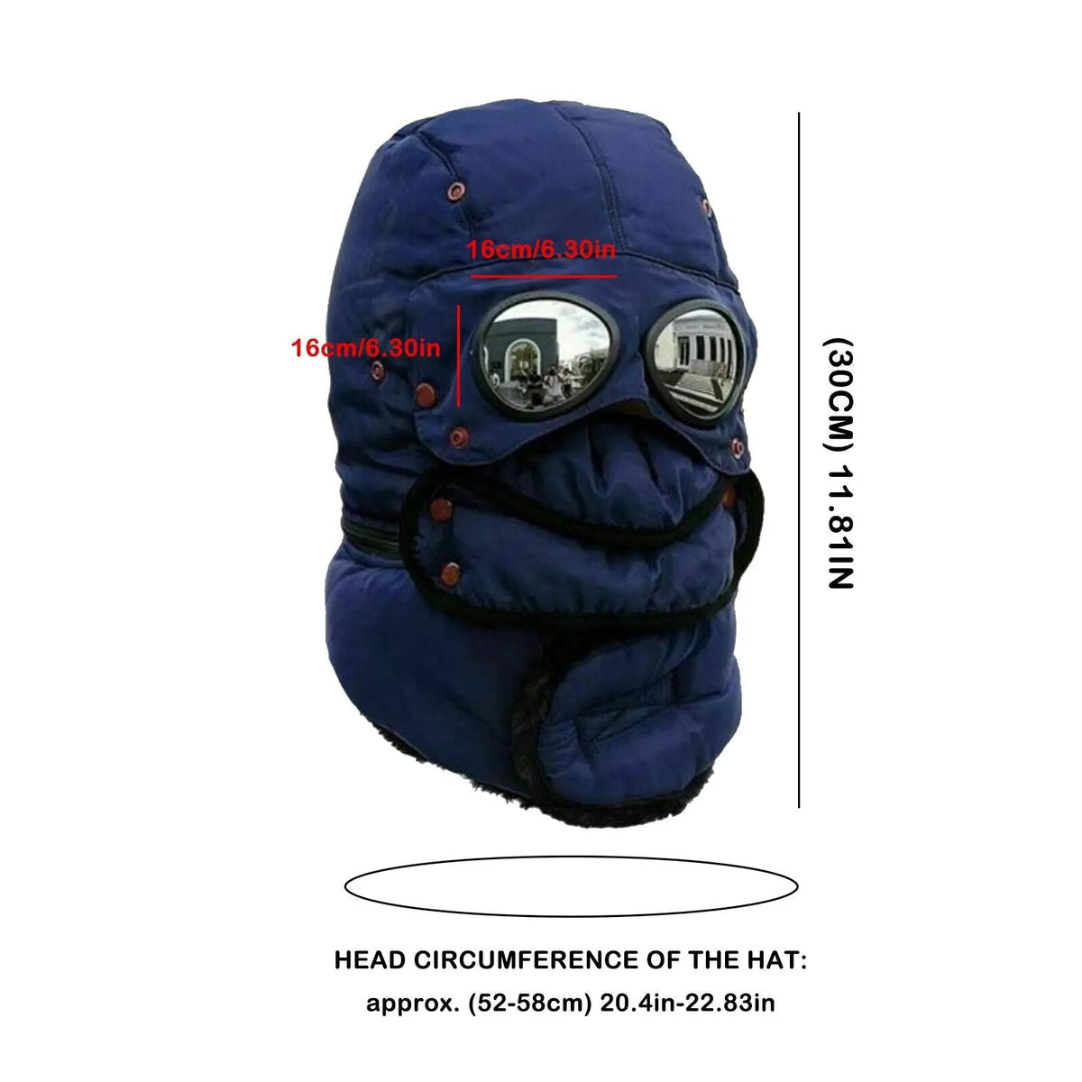 Bonnet thermique coupe-vent avec protection du visage, couvre-chef d’hiver pour activités en plein air, ski, snowboard et sport | Sansoti