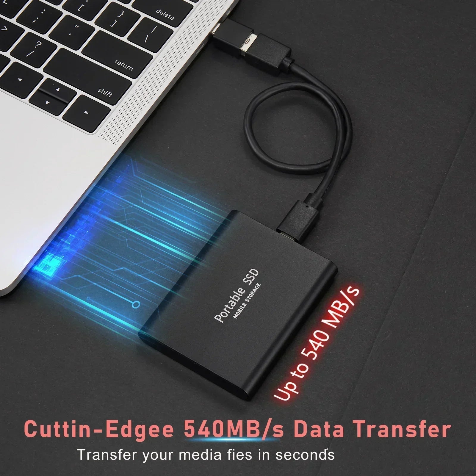Externe SSD 2TB – Compacte en Snelle Opslag voor Onderweg – Plug & Play Harde Schijf USB 3.1 voor PC en Laptop | Sansoti