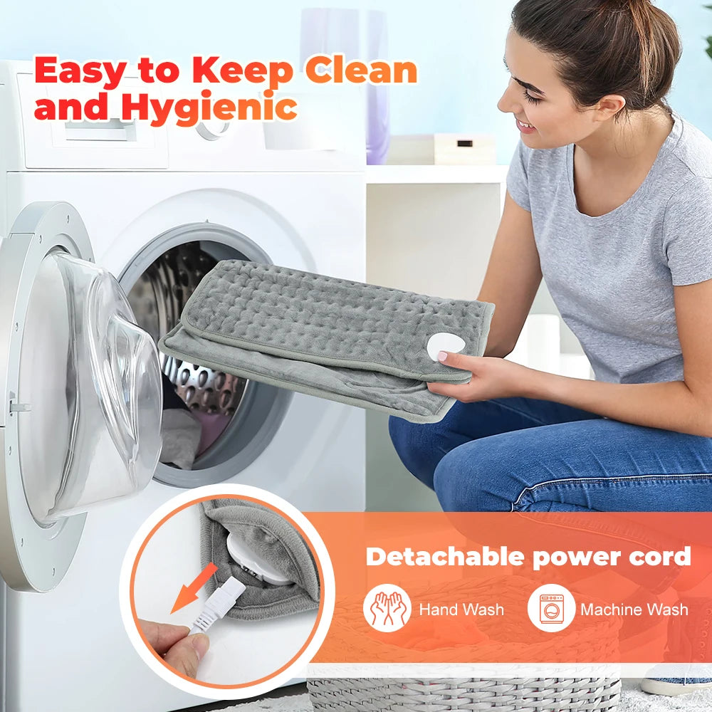 Electric Heating Mat 40×40 cm Gray Washable 9 Temperature Settings Foot Warmer Home Office Warm Comfort | Sansoti