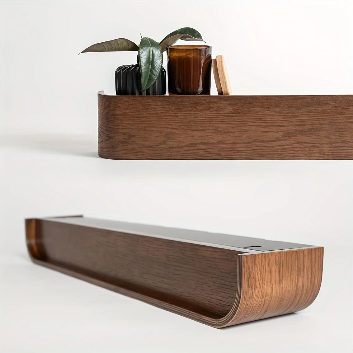 Houten Wandkapstok Met Verborgen Haken En Plank 53cm Modern | Sansoti