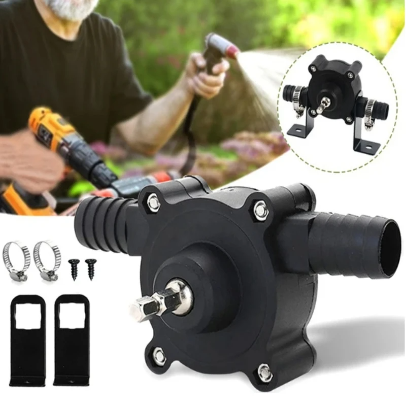 Wasserpumpe für Bohrmaschinen Tragbare Gartenbewässerung Campingpumpe Flüssigkeitsumfüllung Schwarz Kunststoff | Sansoti