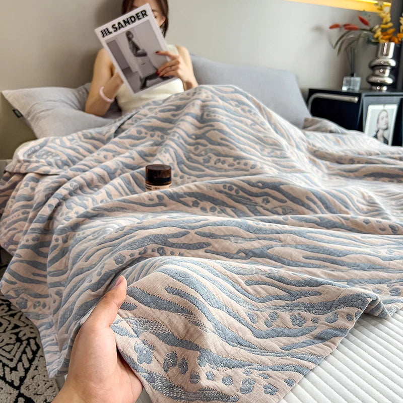 Katoenen Muslin Dekens 3-laags Gaze Dekbed voor Bed Bank Sofa, Lichtgewicht Zachte Dekbed voor Elk Seizoen, 100% Katoen