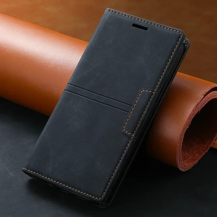 Leren Wallet-Hoesje voor Google Pixel met Magnetische Sluiting en Kaarthouder | Sansoti