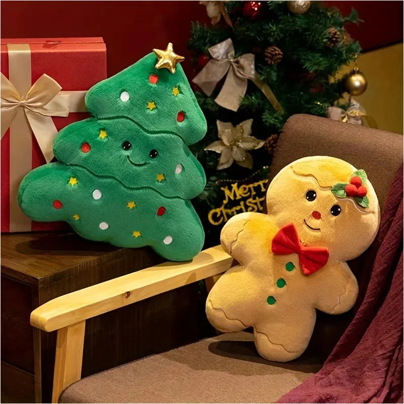 Christmas Plush Cushion - Decorative Holiday Pillow 45x45cm for Living Room Bedroom Sofa Décor | Sansoti