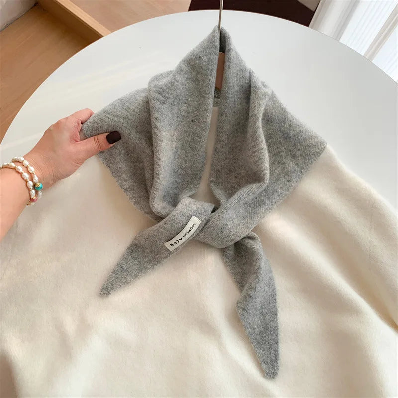 Gestricktes dreieckiges Wolltuch für Damen und Herren, Kaschmir, Winteraccessoire, lässig, elegant und bequem | Sansoti