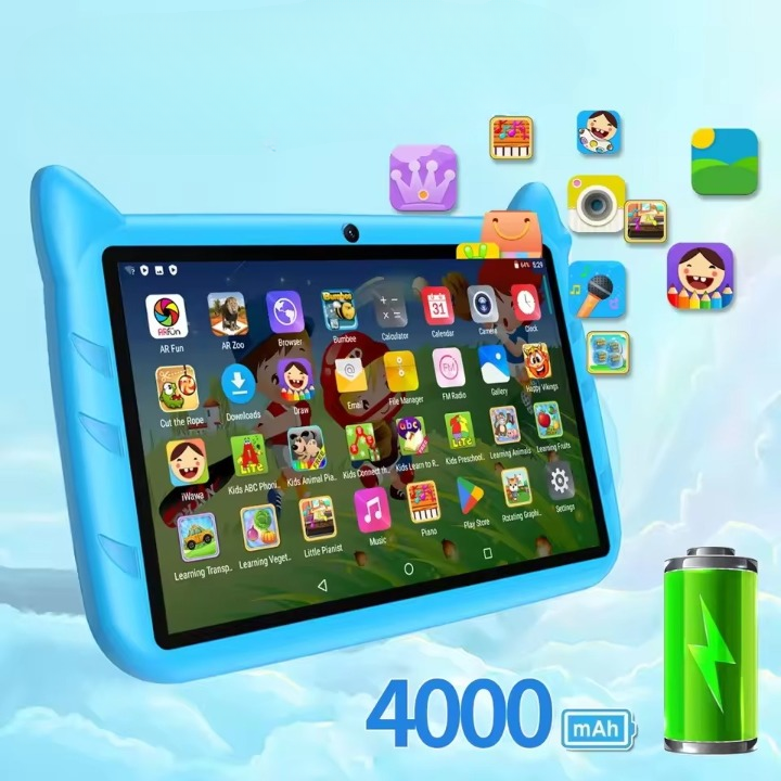 Kindertablet 7 Inch Android 13 Quad-Core WiFi 4GB RAM 64GB Opslag Uitbreidbaar Educatieve Apps Dual Camera Kids Tablet | Sansoti