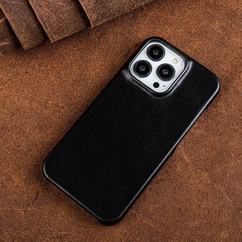 Lederhülle für iPhone aus Rindsleder Schutzhülle Handgefertigter Vintage-Stil Hochwertiger Halt Strapazierfähiges Design | Sansoti
