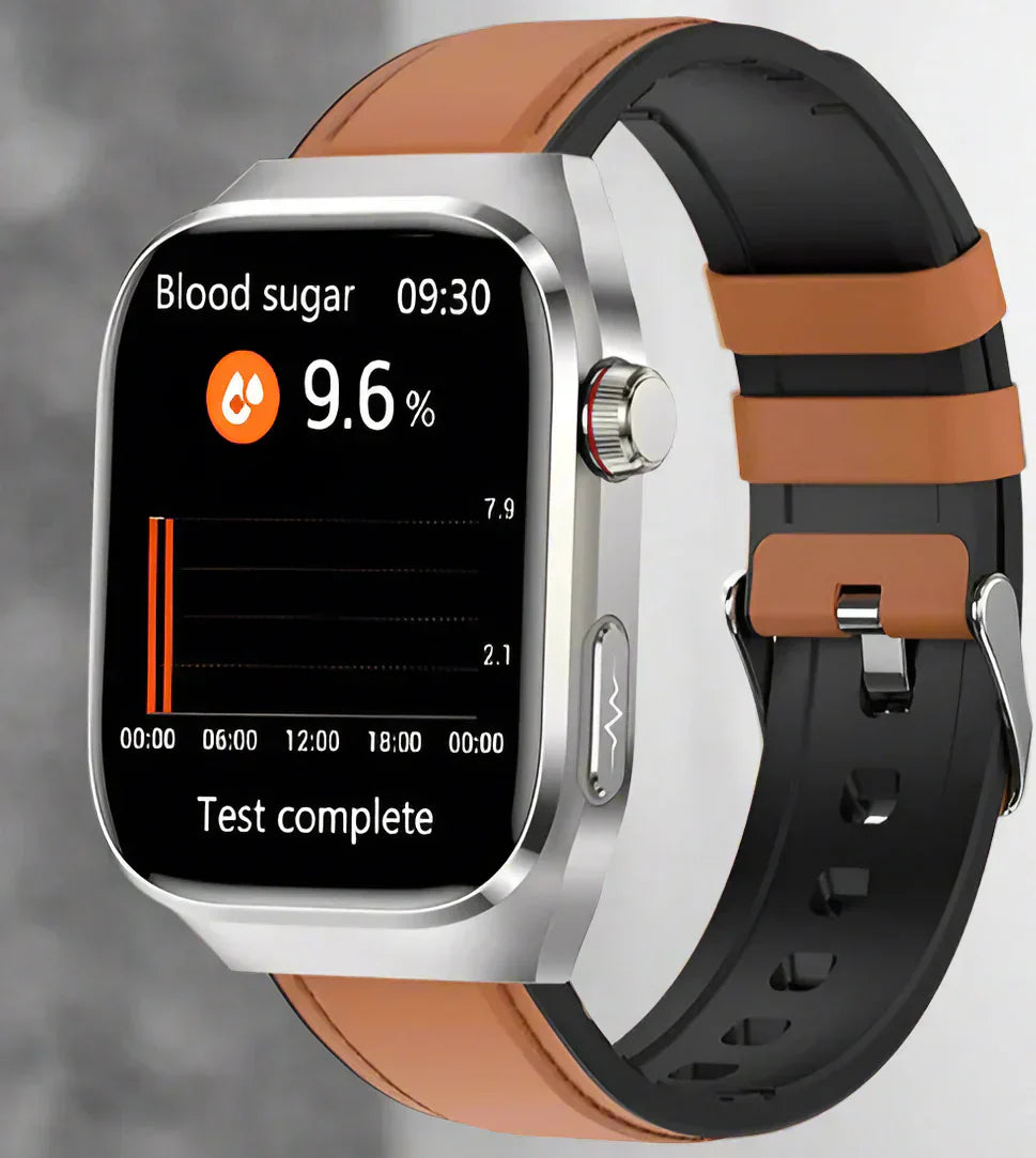 Multifunctioneel Smarthorloge met Hartslagmeter ECG Bloedglucose Tracker Bluetooth Bellen Gezondheidsmonitor AMOLED Display Draadloos Opladen | Sansoti