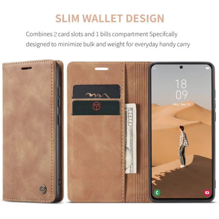 Leather Wallet Case with Card Holder for Galaxy S22 Plus Ultra - Protective Phone Case Wallet | Sansoti