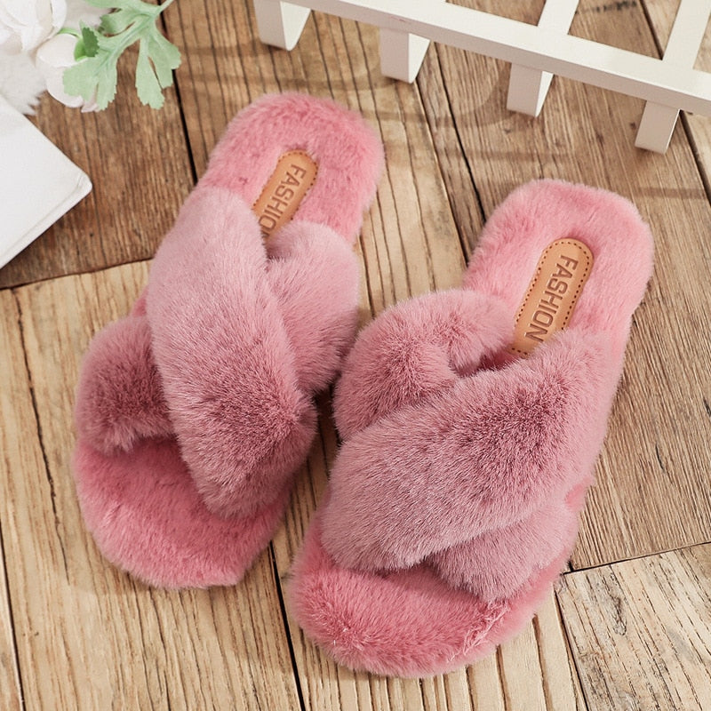 Weiche Plüschpantoffeln Schwarz Feste Sohle Indoor Outdoor Hausschuhe Damen Größen 35-41 Bequem Warm | Sansoti