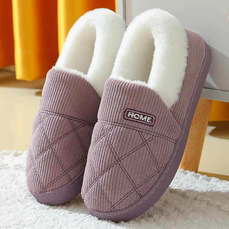 Pluszowe kapcie unisex, ciepłe kapcie zimowe z miękką podeszwą do noszenia w domu, antypoślizgowe, na jesień i zimę, komfortowe | Sansoti