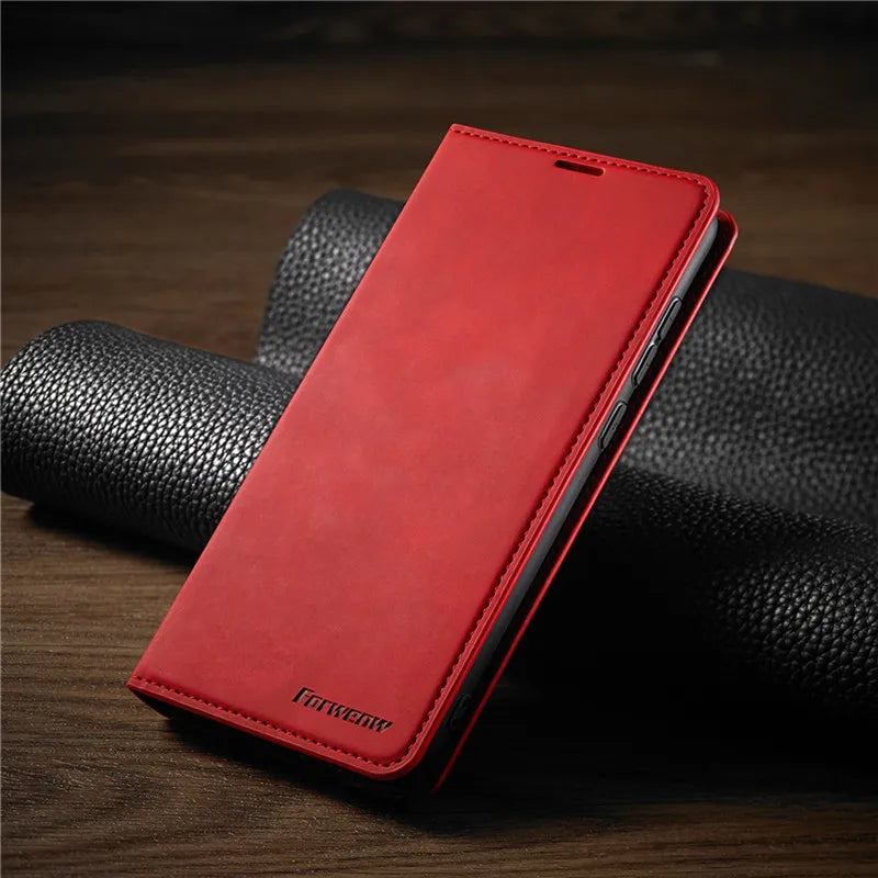 Magnetische iPhone Hoes met Leren Flip Cover Wallet Bescherming Portemonnee Kaarthouder Standaard Functie | Sansoti