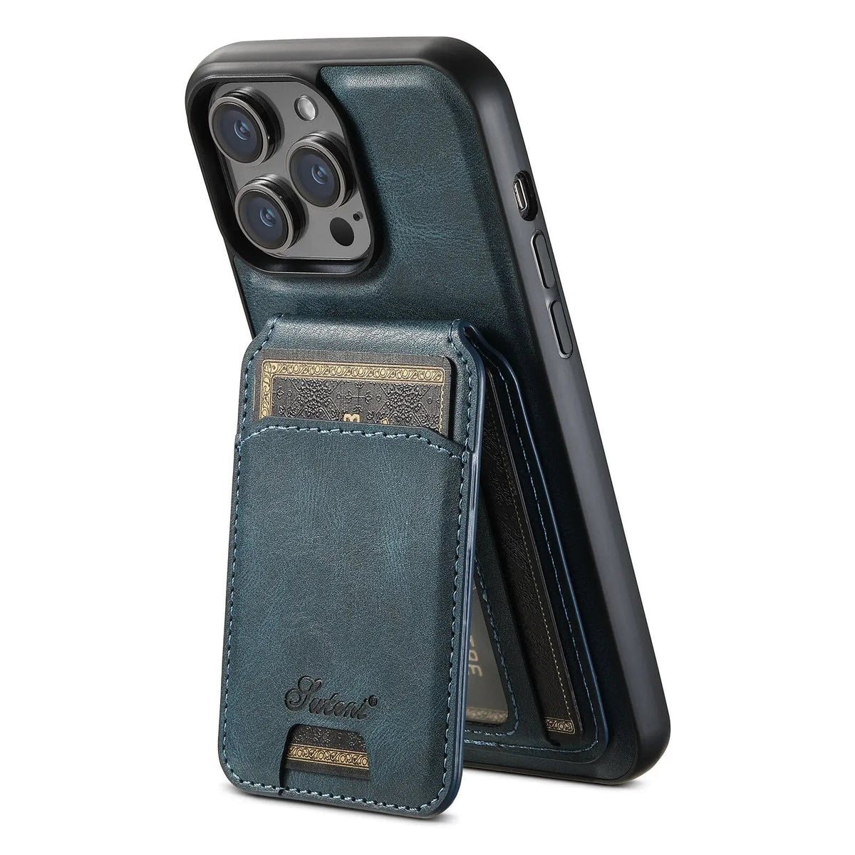 Leather Wallet Phone Case iPhone 15 Pro Max Black Brown Blue Red Khaki Cardholder Flip Case | Sansoti