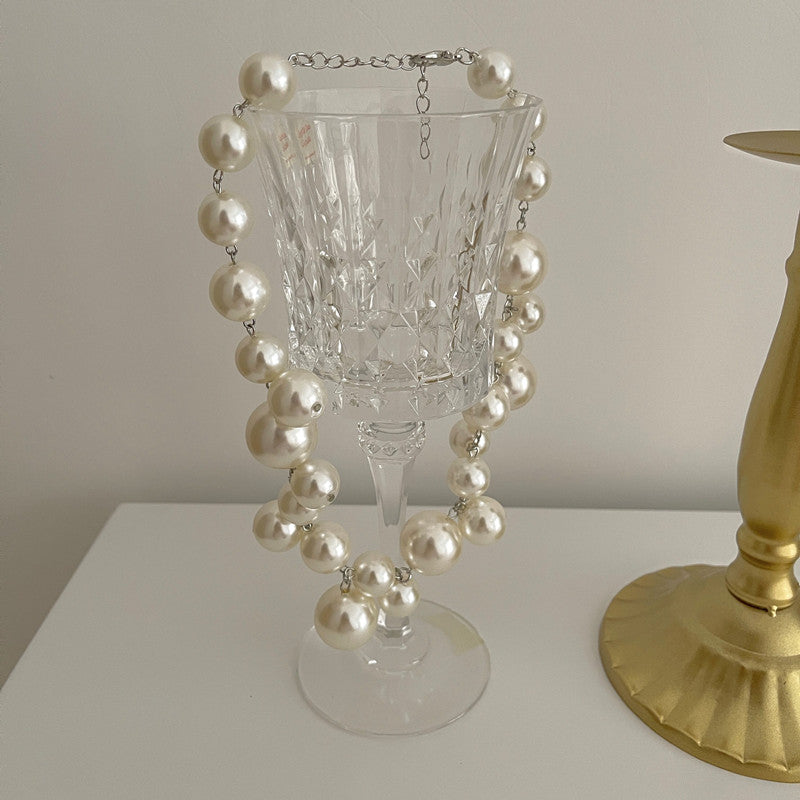 Elegante Parelketting Dames Rond Wit Feestelijk | Sansoti