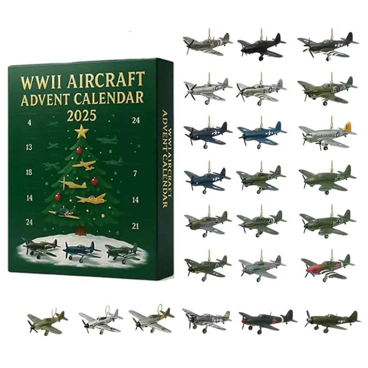 Historische Vliegtuigen Adventskalender 24 Miniatuurmodellen WOII Vliegtuigjes Kerstkalender Kinderen | Sansoti