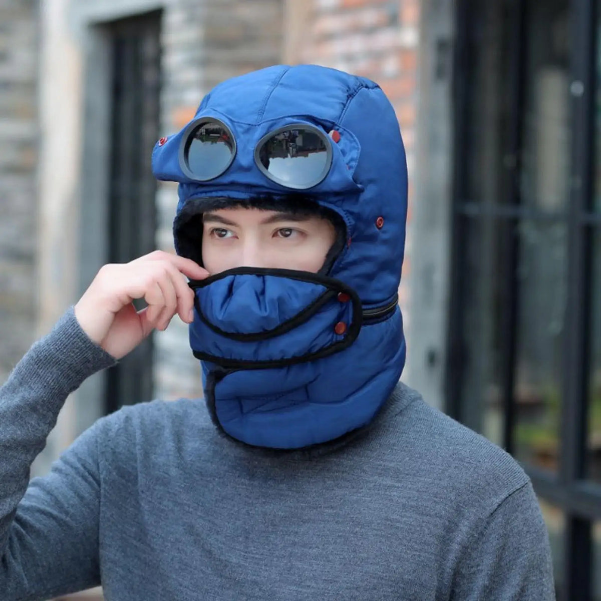 Bonnet thermique coupe-vent avec protection du visage, couvre-chef d’hiver pour activités en plein air, ski, snowboard et sport | Sansoti