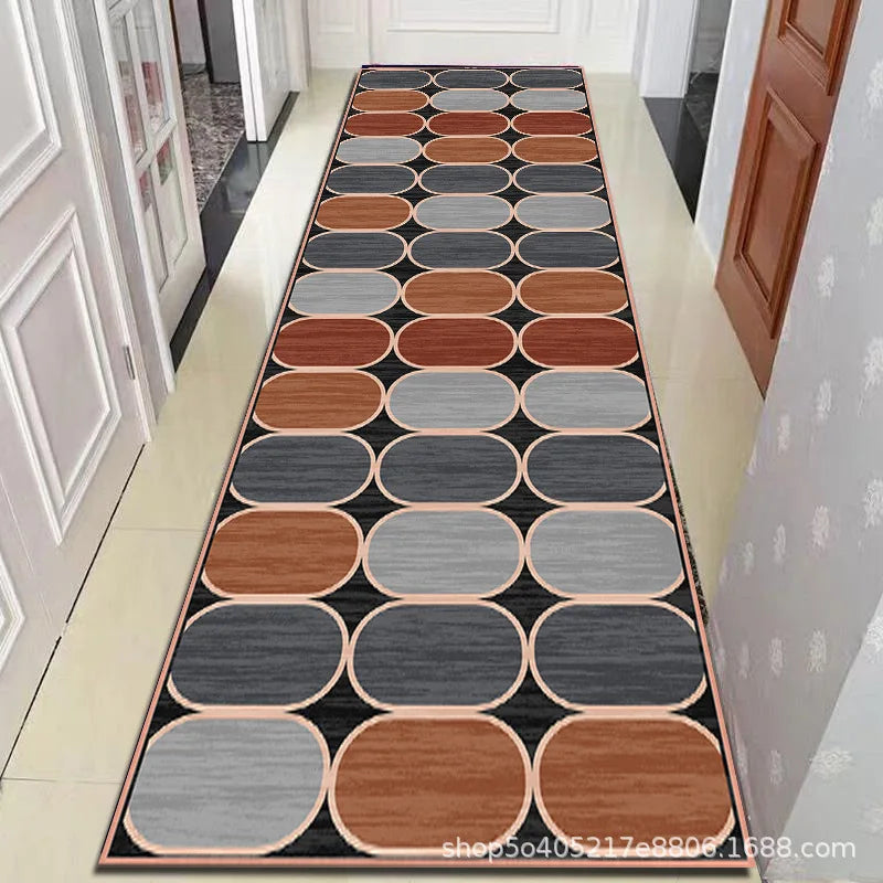 Tapis de couloir à motif géométrique marocain – Tapis de passage lavable antidérapant pour entrée, couloir et salon | Sansoti