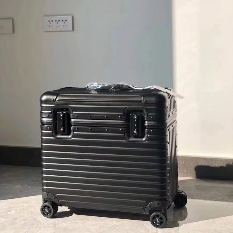 Valise rigide de voyage en aluminium-magnésium, serrure TSA, roues à 360°, bagage cabine, vacances, voyage d’affaires, trolley | Sansoti