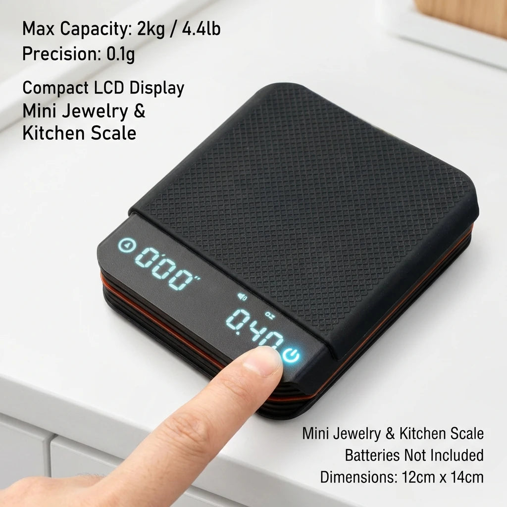 Kaffeewaage Digital 2000g Wiederaufladbar USB-C Timer Espresso Präzision 0,1g LED Kompakt Tragbar Barista Küchenwaage | Restfield