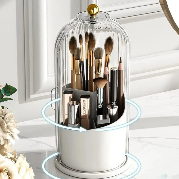 Draaibare Acryl Make-up Organizer – 360° Cosmetica Opbergbox Transparant Waterdicht – Beauty Display Standaard voor Badkamer en Kaptafel | Sansoti