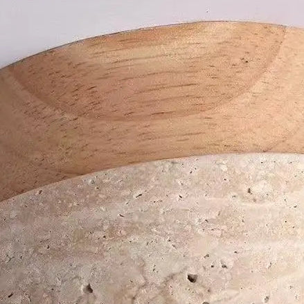 Plafondlamp Travertijn & Hout Naturel Scandinavisch Design Hal Gang Balkon Woonkamer Opbouw LED Verlichting | Sansoti